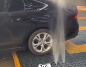 A car wash that looks more like a storm than a service bay