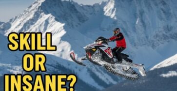 A Full-Speed Snowmobile Jump That Takes Your Breath Away