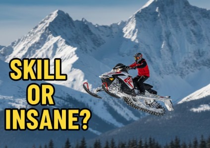 A Full-Speed Snowmobile Jump That Takes Your Breath Away