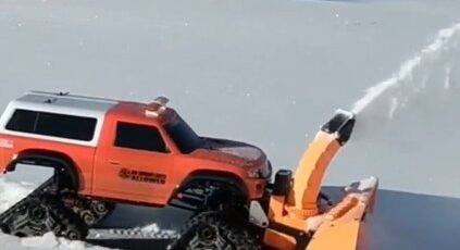 This Tiny Toy Truck Is Clearing Snow And the Internet Can't Look Away