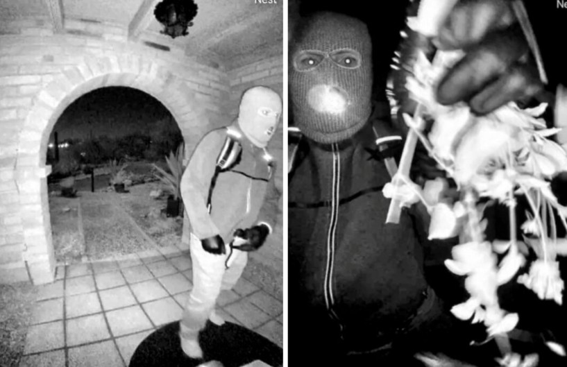 handgun holster standing outside the front door